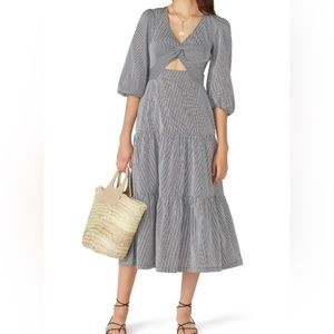 Parker Womens Marzia Dress Size 10 Black White